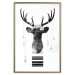 Poster Abstract Antlers - black and white abstract composition with a deer 114310 additionalThumb 16