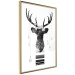Poster Abstract Antlers - black and white abstract composition with a deer 114310 additionalThumb 12