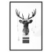 Poster Abstract Antlers - black and white abstract composition with a deer 114310 additionalThumb 15
