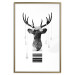 Poster Abstract Antlers - black and white abstract composition with a deer 114310 additionalThumb 14