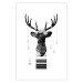 Poster Abstract Antlers - black and white abstract composition with a deer 114310 additionalThumb 19