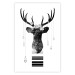Poster Abstract Antlers - black and white abstract composition with a deer 114310