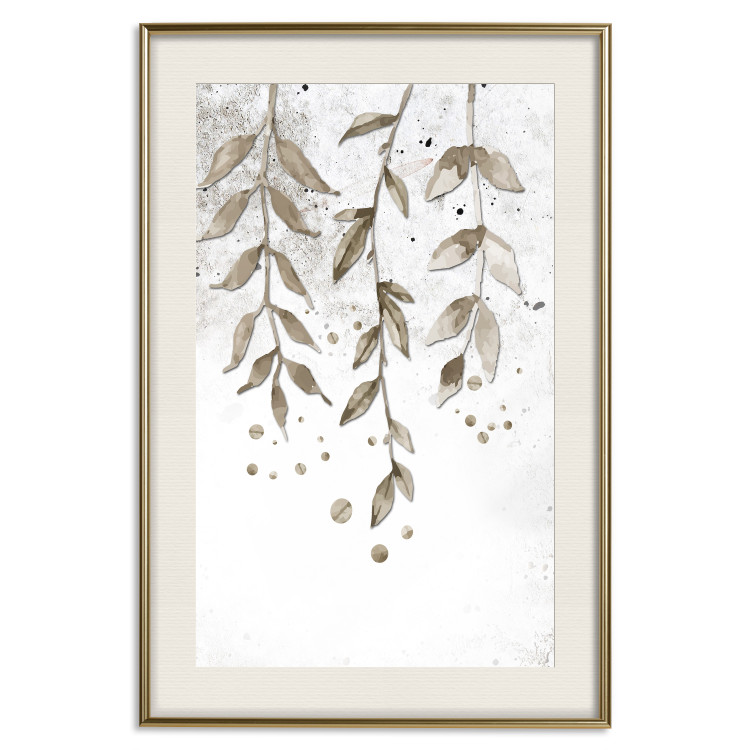 Poster Hanging Branches - green tree leaves on a background with non-uniform colors 116410 additionalImage 23