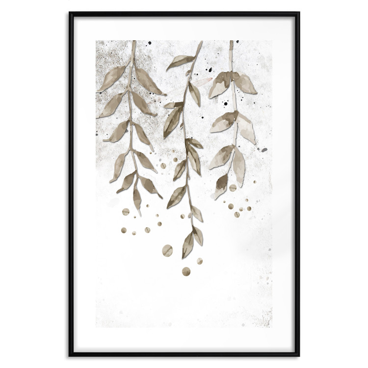 Poster Hanging Branches - green tree leaves on a background with non-uniform colors 116410 additionalImage 19