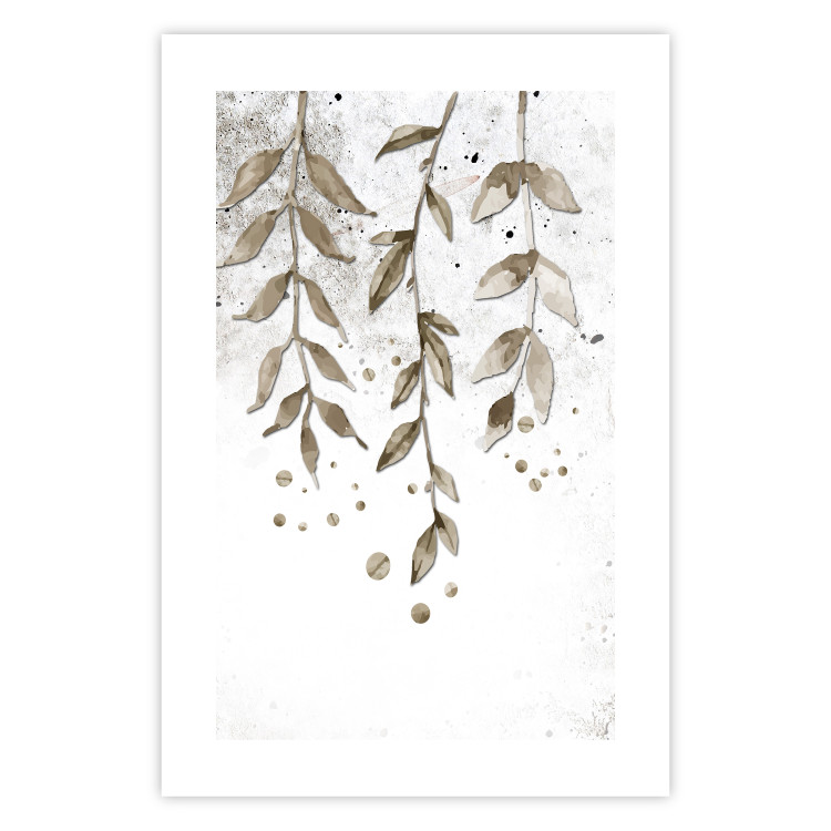 Poster Hanging Branches - green tree leaves on a background with non-uniform colors 116410 additionalImage 15