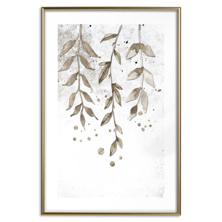 Poster Hanging Branches - green tree leaves on a background with non-uniform colors 116410 additionalImage 20