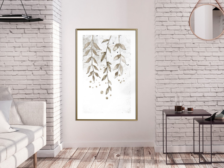 Poster Hanging Branches - green tree leaves on a background with non-uniform colors 116410 additionalImage 15