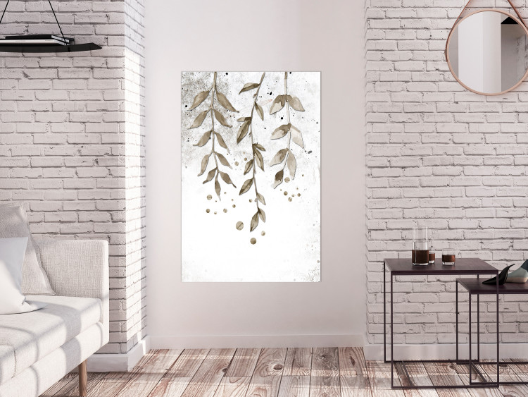 Poster Hanging Branches - green tree leaves on a background with non-uniform colors 116410 additionalImage 16