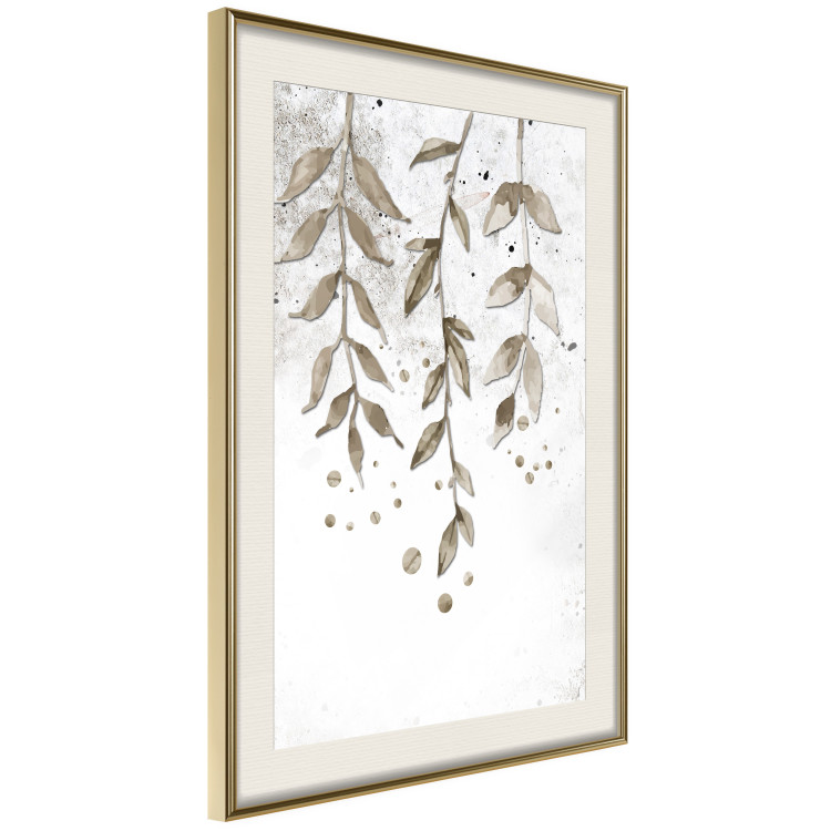 Poster Hanging Branches - green tree leaves on a background with non-uniform colors 116410 additionalImage 2