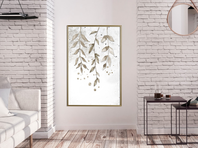 Poster Hanging Branches - green tree leaves on a background with non-uniform colors 116410 additionalImage 7