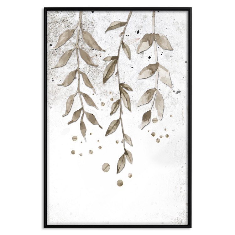 Poster Hanging Branches - green tree leaves on a background with non-uniform colors 116410 additionalImage 17