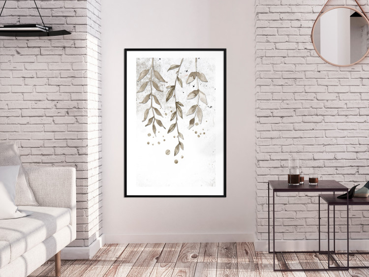 Poster Hanging Branches - green tree leaves on a background with non-uniform colors 116410 additionalImage 6