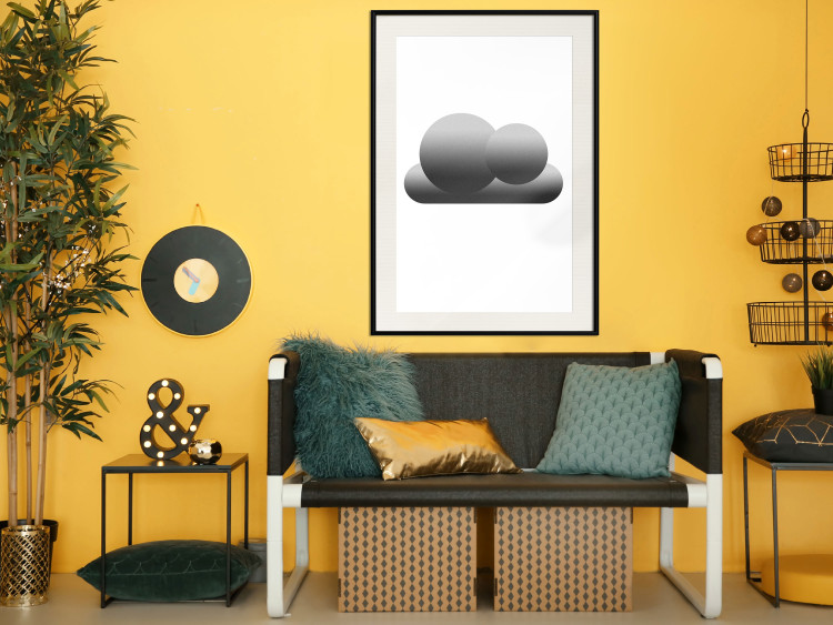 Wall Poster Black Cloud - figures bathed in grays and white background 116610 additionalImage 22