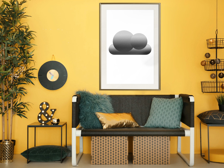 Wall Poster Black Cloud - figures bathed in grays and white background 116610 additionalImage 21
