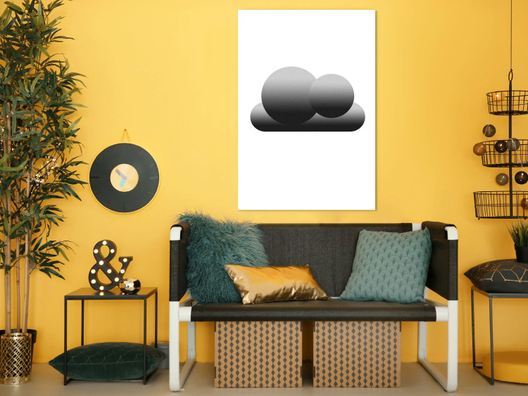 Wall Poster Black Cloud - figures bathed in grays and white background 116610 additionalImage 23