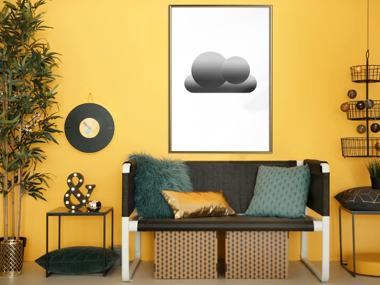 Wall Poster Black Cloud - figures bathed in grays and white background 116610 additionalImage 13