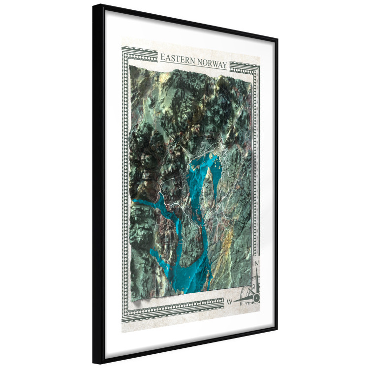 Wall Poster Isometric Map: Eastern Norway - view of green mountains and sea 118510 additionalImage 11