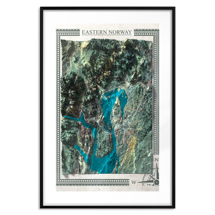 Wall Poster Isometric Map: Eastern Norway - view of green mountains and sea 118510 additionalImage 17
