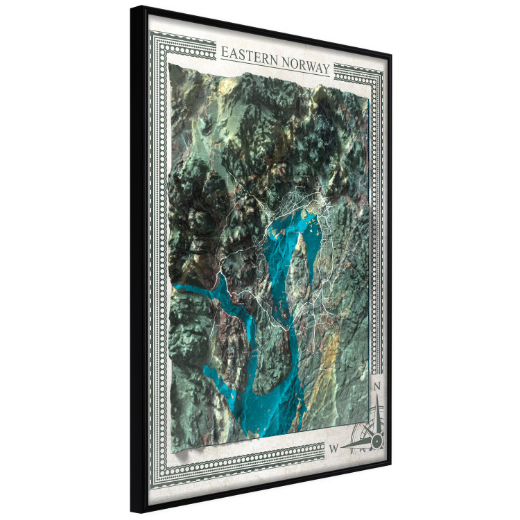 Wall Poster Isometric Map: Eastern Norway - view of green mountains and sea 118510 additionalImage 12
