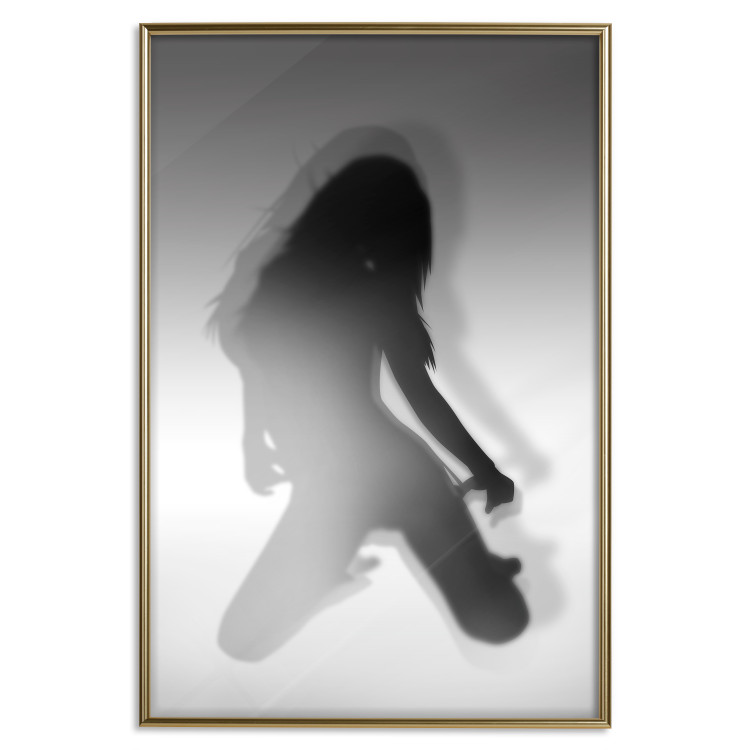 Wall Poster Sensual Dance - black and white composition with a woman with long hair 121910 additionalImage 16