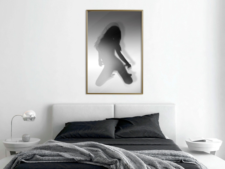 Wall Poster Sensual Dance - black and white composition with a woman with long hair 121910 additionalImage 7