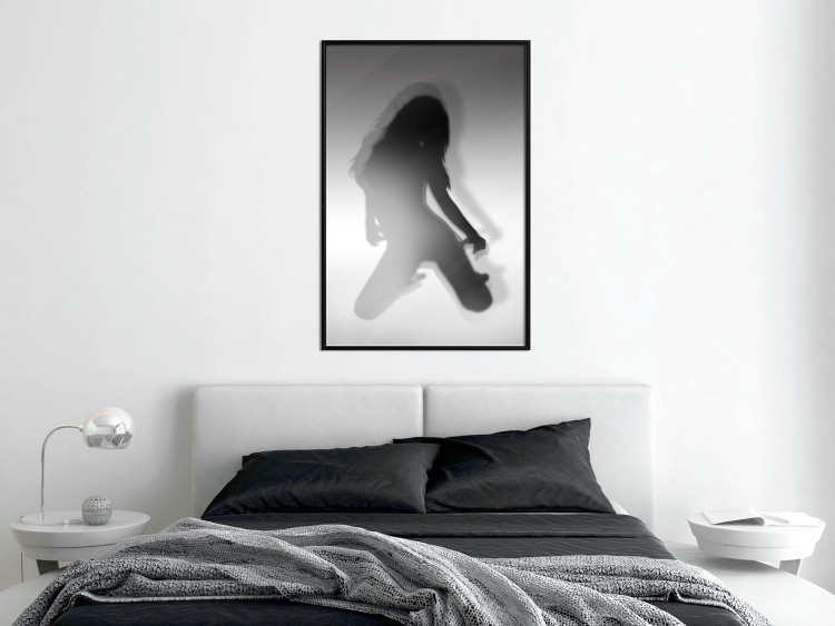 Wall Poster Sensual Dance - black and white composition with a woman with long hair 121910 additionalImage 5