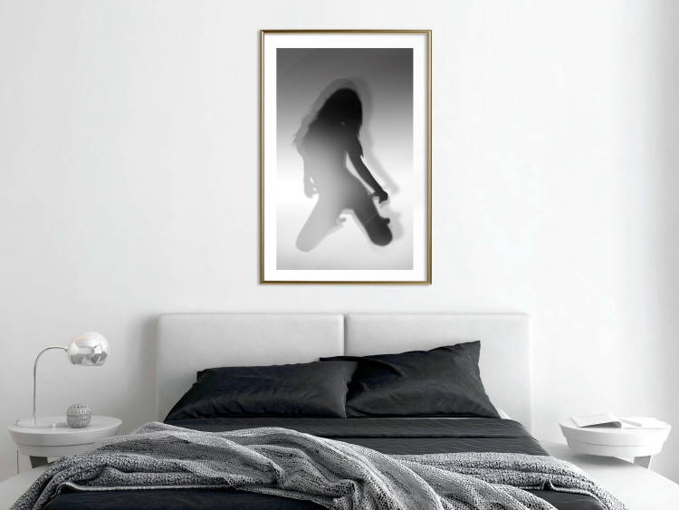 Wall Poster Sensual Dance - black and white composition with a woman with long hair 121910 additionalImage 15