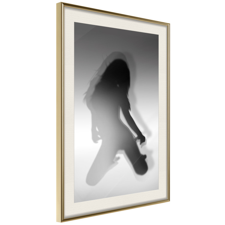 Wall Poster Sensual Dance - black and white composition with a woman with long hair 121910 additionalImage 2