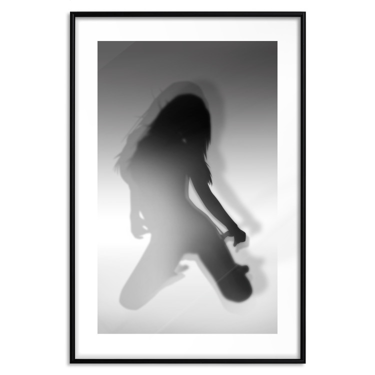 Wall Poster Sensual Dance - black and white composition with a woman with long hair 121910 additionalImage 17