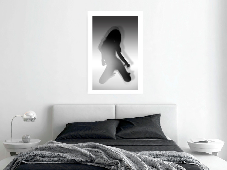 Wall Poster Sensual Dance - black and white composition with a woman with long hair 121910 additionalImage 2