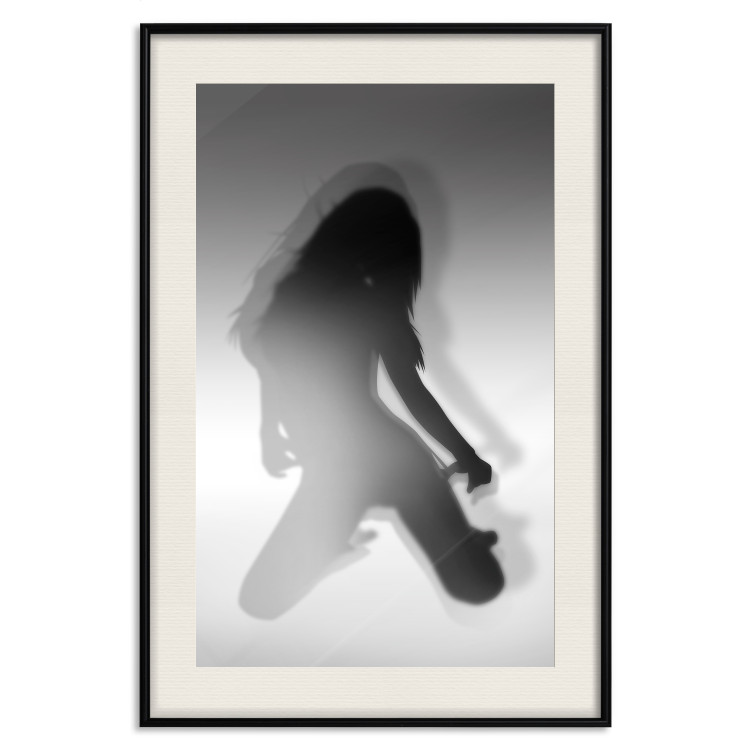 Wall Poster Sensual Dance - black and white composition with a woman with long hair 121910 additionalImage 18