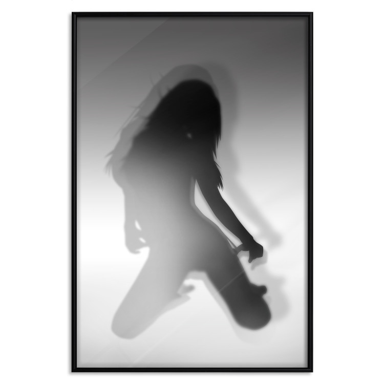 Wall Poster Sensual Dance - black and white composition with a woman with long hair 121910 additionalImage 18