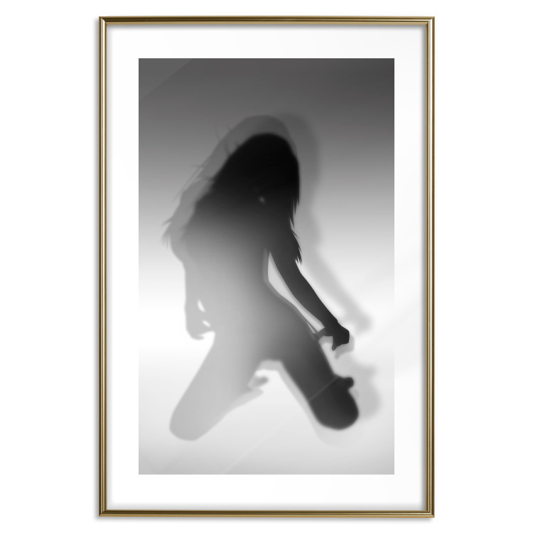 Wall Poster Sensual Dance - black and white composition with a woman with long hair 121910 additionalImage 16