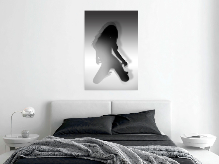 Wall Poster Sensual Dance - black and white composition with a woman with long hair 121910 additionalImage 23