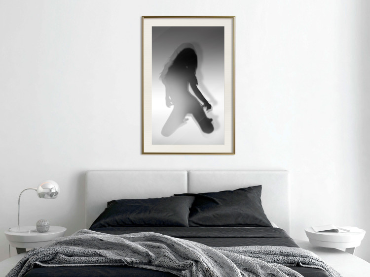 Wall Poster Sensual Dance - black and white composition with a woman with long hair 121910 additionalImage 21