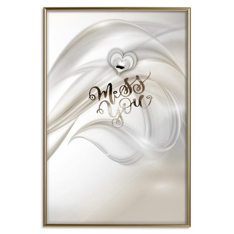 Poster Miss You - English text and a heart on the backdrop of an abstract wave 122810 additionalImage 16