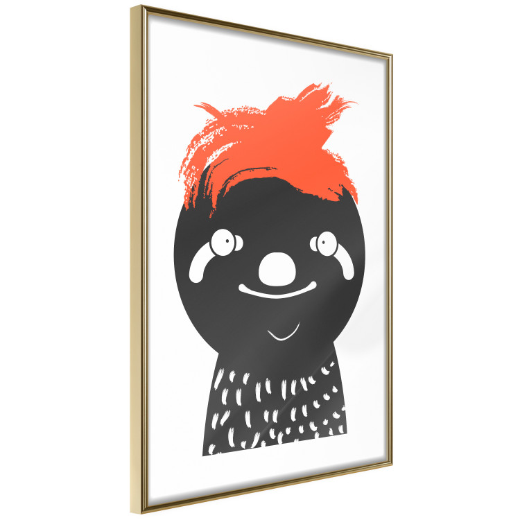 Wall Poster Crazy Sloth - funny gray animal with orange hair 122910 additionalImage 12