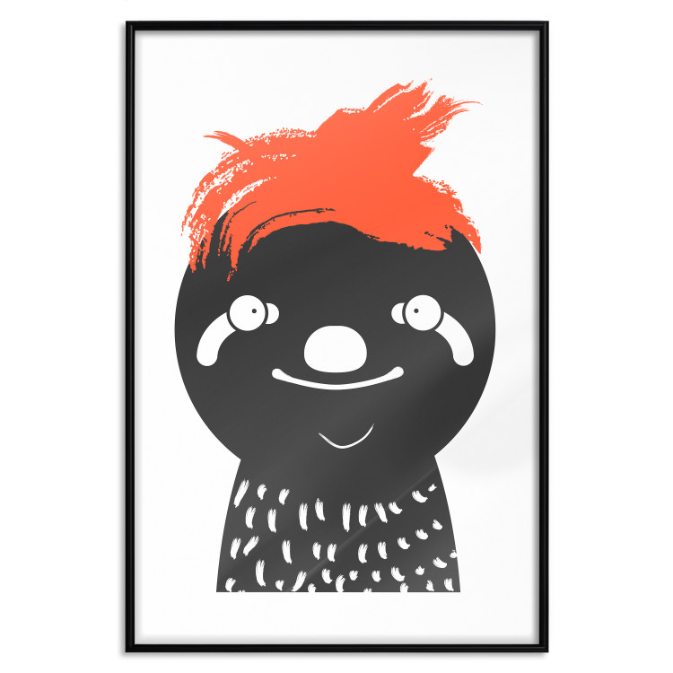 Wall Poster Crazy Sloth - funny gray animal with orange hair 122910 additionalImage 18