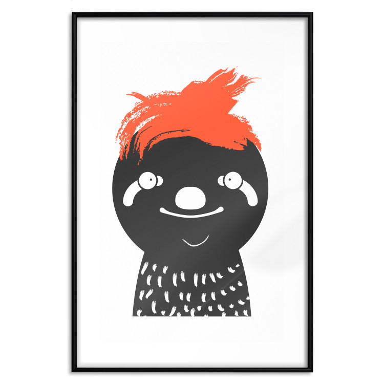 Wall Poster Crazy Sloth - funny gray animal with orange hair 122910 additionalImage 15