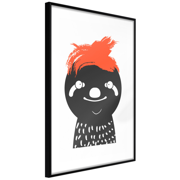 Wall Poster Crazy Sloth - funny gray animal with orange hair 122910 additionalImage 11