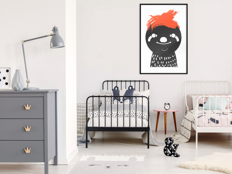 Wall Poster Crazy Sloth - funny gray animal with orange hair 122910 additionalImage 3