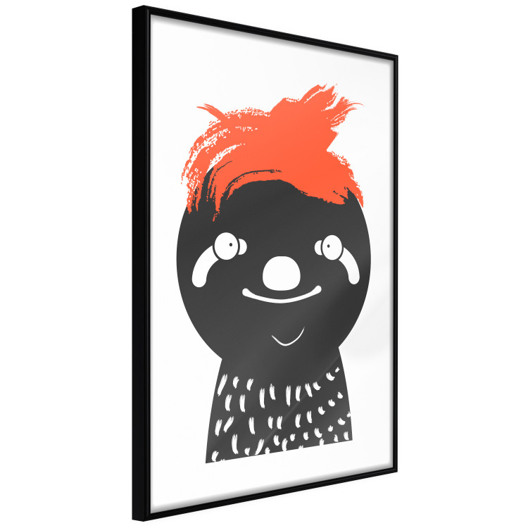 Wall Poster Crazy Sloth - funny gray animal with orange hair 122910 additionalImage 10