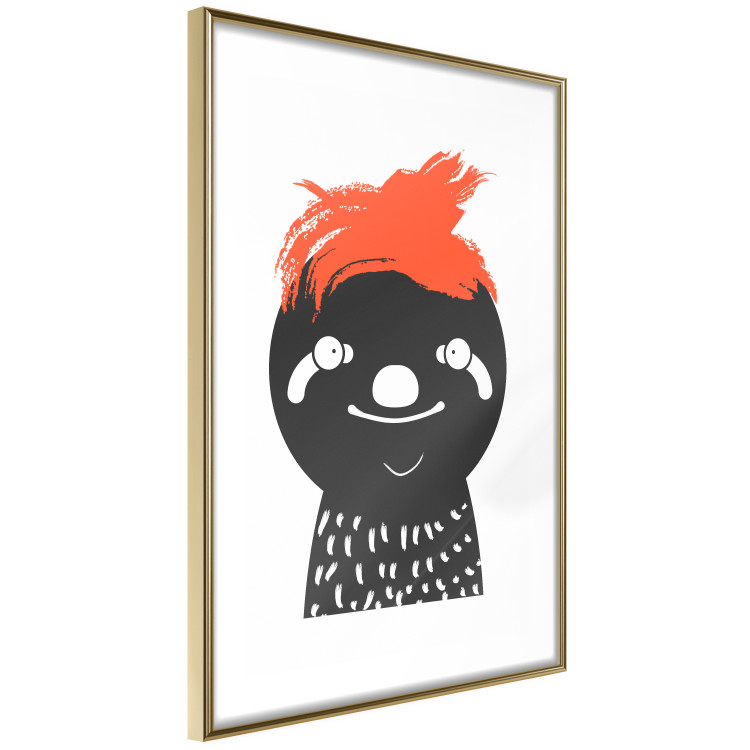 Wall Poster Crazy Sloth - funny gray animal with orange hair 122910 additionalImage 6