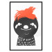 Wall Poster Crazy Sloth - funny gray animal with orange hair 122910 additionalThumb 18