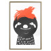Wall Poster Crazy Sloth - funny gray animal with orange hair 122910 additionalThumb 16
