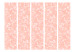 Room Divider Screen Coral Arabesque II - white flower ornaments on an orange background 123010 additionalThumb 3