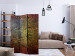Room Divider Screen Red Gold (3-piece) - abstraction with irregular texture 124110 additionalThumb 4