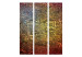 Room Divider Screen Red Gold (3-piece) - abstraction with irregular texture 124110 additionalThumb 3