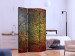 Room Divider Screen Red Gold (3-piece) - abstraction with irregular texture 124110 additionalThumb 2