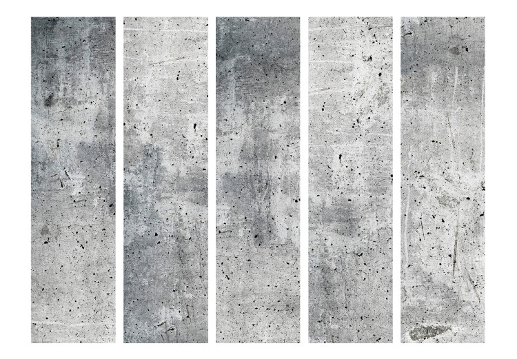 Folding Screen Fresh Concrete II (5-piece) - industrial background in shades of gray 124310 additionalImage 3